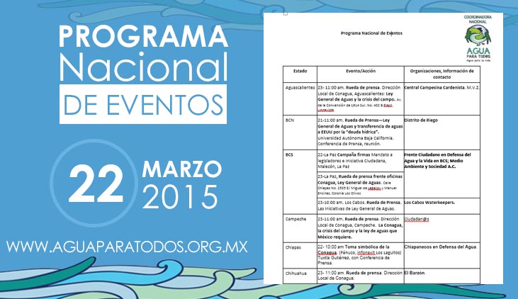 Programa Nacional de Eventos 22 de Marzo 2015