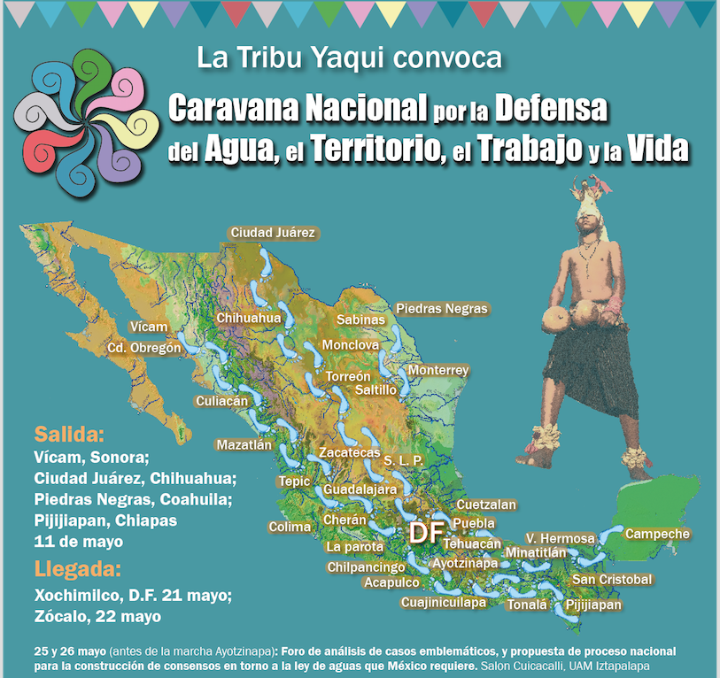 CONVOCAMOS A La Caravana Nacional por el Agua, el Territorio, el Trabajo y la Vida Que se llevará acabo del 11 al 22 de mayo de 2015