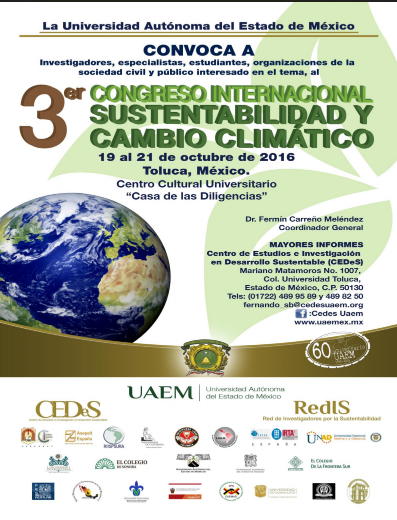 3  er CONGRESO INTERNACIONAL SUSTENTABILIDAD Y  CAMBIO CLIMÁTICO