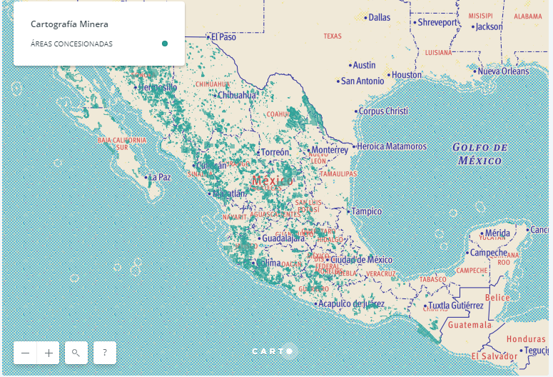 Mapa interactivo de concesiones mineras en México