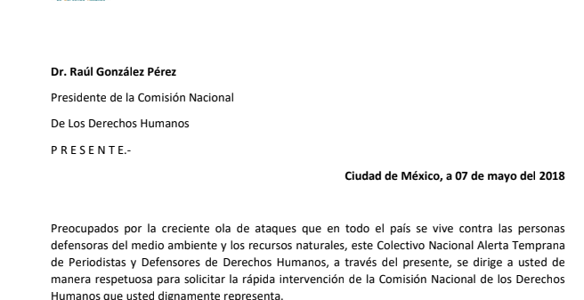Carta CNDH León Fierro