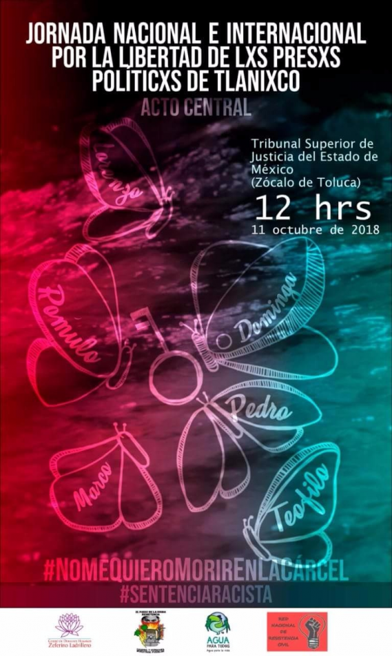 Jornada nacional e internacional por la libertad de lxs presxs politicxs de Tlanixco