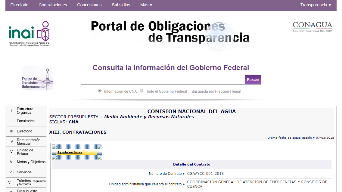 Consulta Información del Gobierno Federal