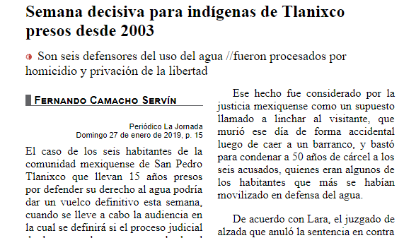 Semana decisiva para indígenas de Tlanixco presos desde 2003