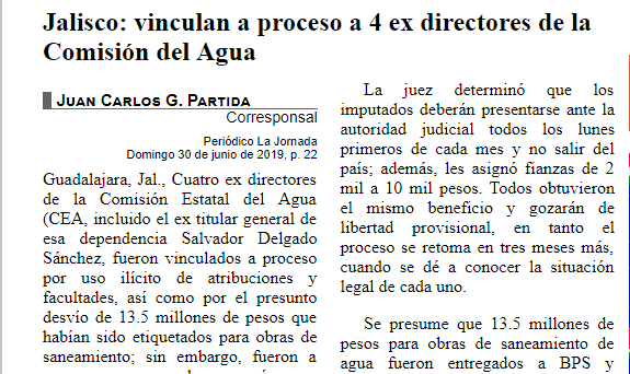 Jalisco: vinculan a proceso a 4 ex directores de la Comisión del Agua