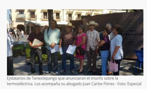 Gana Tenextepango suspensión de plano contra termoeléctrica