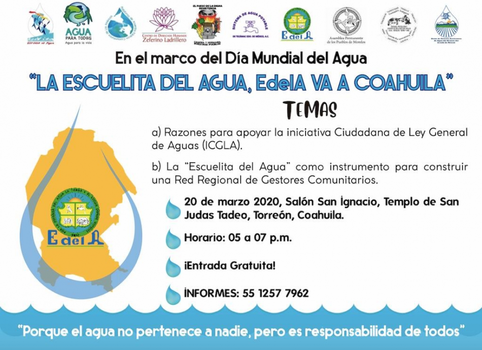 La escuelita del agua EdelA va a Coahuila